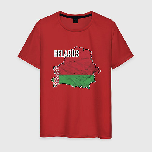 Мужская футболка Belarus Map / Красный – фото 1