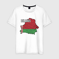 Футболка хлопковая мужская Belarus Map, цвет: белый