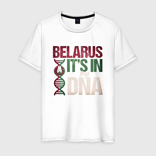 Мужская футболка ДНК - Беларусь / Белый – фото 1