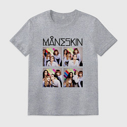 Футболка хлопковая мужская Photo Maneskin, цвет: меланж