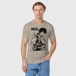 Футболка хлопковая мужская Ророноа Зоро One Piece, цвет: миндальный — фото 2