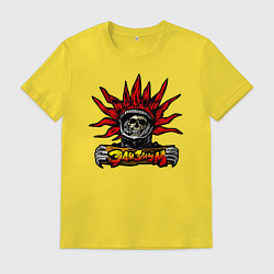 Футболка хлопковая мужская Элизиум череп с табличкой, цвет: желтый