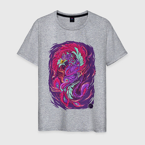 Мужская футболка Разноцветный феникс / Меланж – фото 1