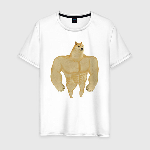 Мужская футболка Мем собака качок DOGE / Белый – фото 1