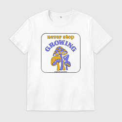 Футболка хлопковая мужская Mushrooms are growing, цвет: белый