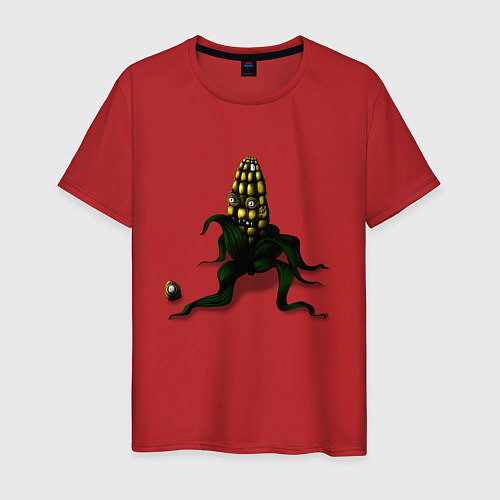 Мужская футболка Злая кукуруза / Красный – фото 1
