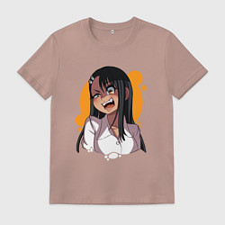 Футболка хлопковая мужская Crazy Nagatoro, цвет: пыльно-розовый