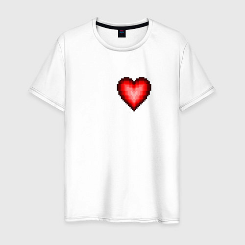 Мужская футболка Пиксельное Сердце / Белый – фото 1