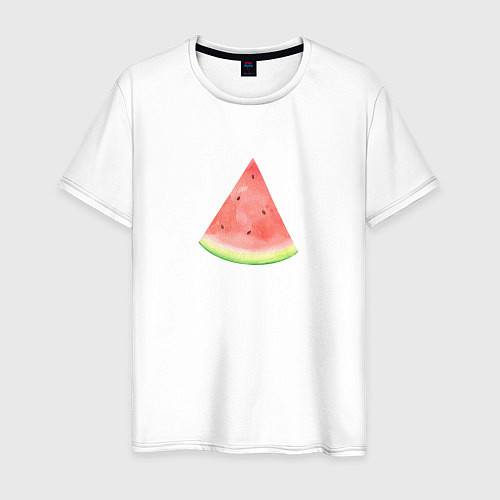 Мужская футболка Кусок Арбуза / Белый – фото 1