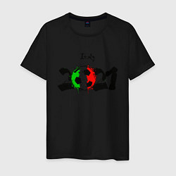 Футболка хлопковая мужская Italy 2021 цвета черный — фото 1