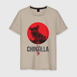 Футболка хлопковая мужская Chinzilla black, цвет: миндальный