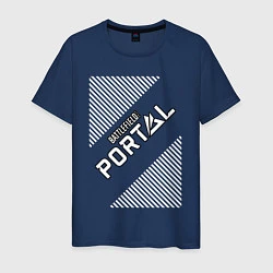Футболка хлопковая мужская Battlefield Portal - Stripes, цвет: тёмно-синий