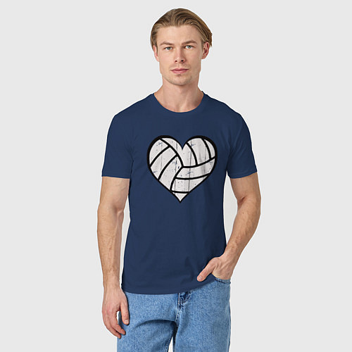 Мужская футболка Сердце Волейбола / Тёмно-синий – фото 3
