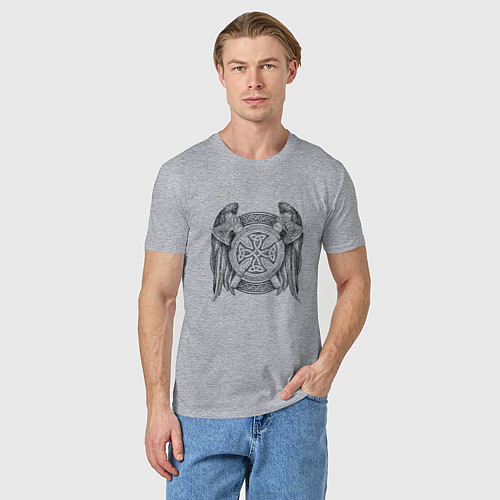 Мужская футболка Викинги Vigings Топор и щит Z / Меланж – фото 3
