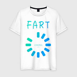 Футболка хлопковая мужская FART Loading Пердеж, загрузка, цвет: белый