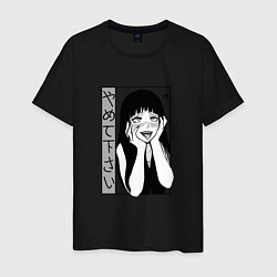 Футболка хлопковая мужская Yamete kudasai, цвет: черный