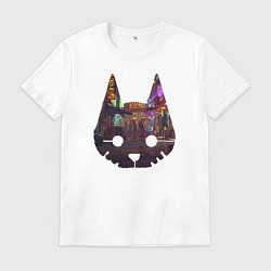 Футболка хлопковая мужская Stray: City Cat, цвет: белый