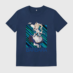 Футболка хлопковая мужская Барбара Genshin Impact, цвет: тёмно-синий