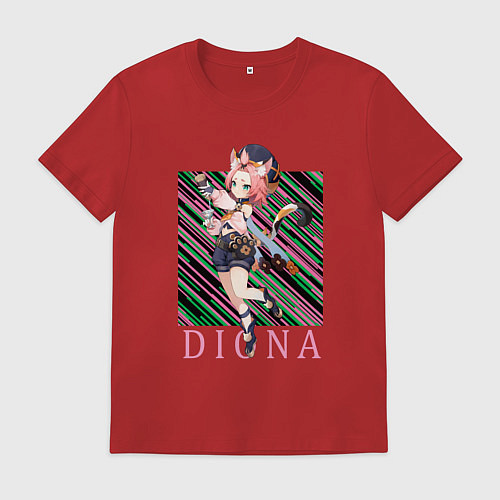 Мужская футболка Диона Genshin Impact / Красный – фото 1