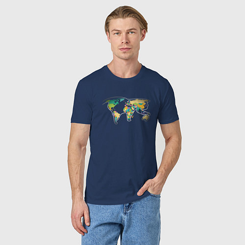 Мужская футболка World Cat / Тёмно-синий – фото 3