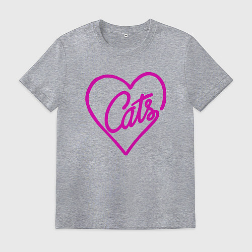 Мужская футболка Love Cats / Меланж – фото 1