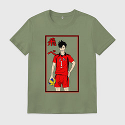 Футболка хлопковая мужская Куроо Тецуро Haikyuu!!, цвет: авокадо