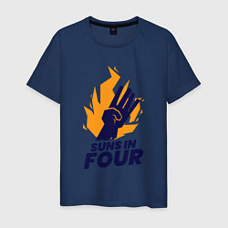Футболка хлопковая мужская Suns In Four, цвет: тёмно-синий