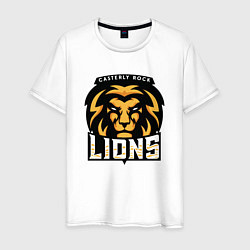 Футболка хлопковая мужская Lions, цвет: белый