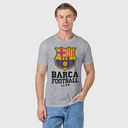 Футболка хлопковая мужская Barcelona Football Club, цвет: меланж — фото 2