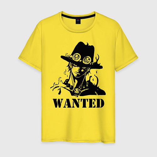 Мужская футболка Портгас Д Эйс в розыске One Piece / Желтый – фото 1