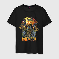 Футболка хлопковая мужская Halloween, цвет: черный