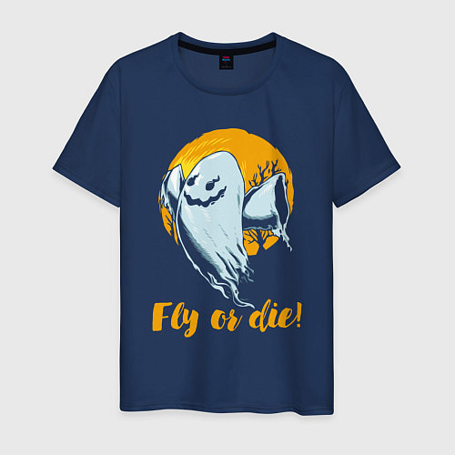 Мужская футболка Fly or die! / Тёмно-синий – фото 1