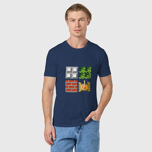 Мужская футболка Танчики / Тёмно-синий – фото 3