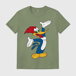 Мужская футболка Дятел Вуди позирует