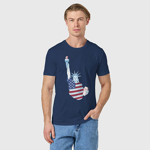 Мужская футболка Статуя свобода / Тёмно-синий – фото 3