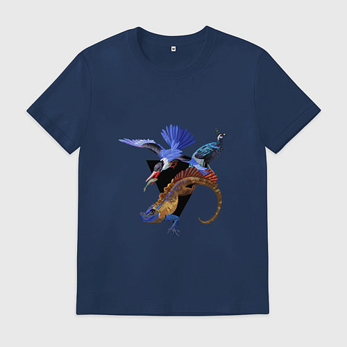 Мужская футболка Экзотика джунглей / Тёмно-синий – фото 1