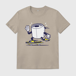 Мужская футболка Туалетная бумага на скейте