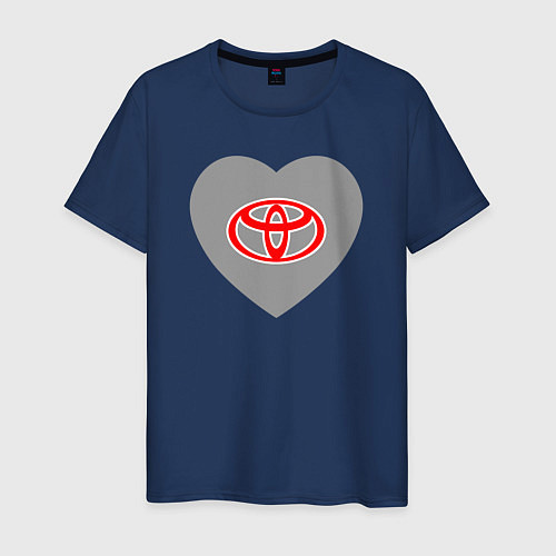 Мужская футболка Тойота - Сердечко / Тёмно-синий – фото 1
