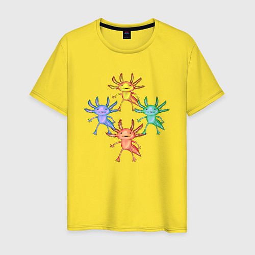 Мужская футболка Аксолотль квартет / Желтый – фото 1