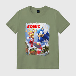 Футболка хлопковая мужская SONIC СОНИК Z, цвет: авокадо