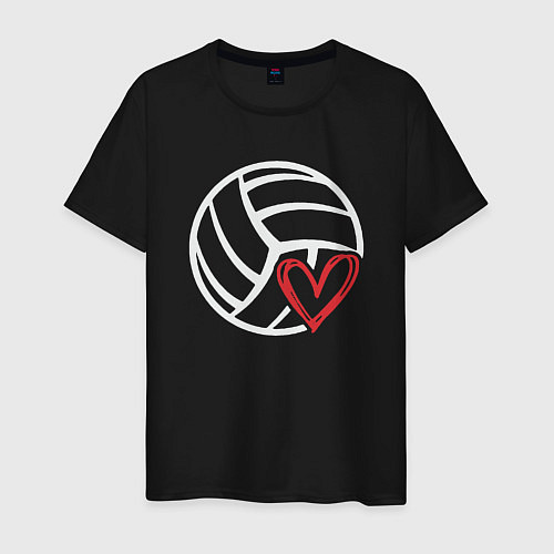 Мужская футболка Love Volleyball / Черный – фото 1