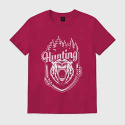 Футболка хлопковая мужская Hunting, цвет: маджента