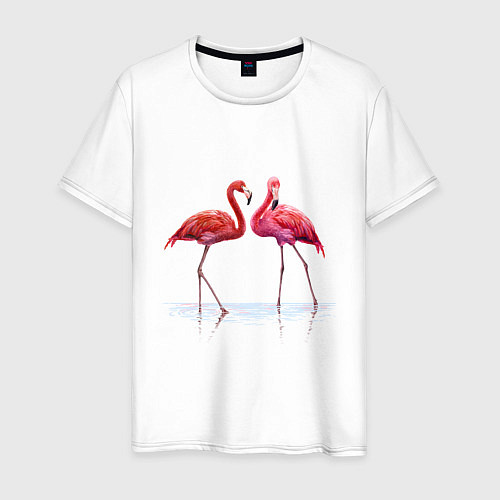 Мужская футболка Фламинго пара / Белый – фото 1