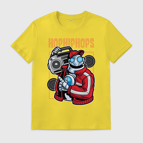 Мужская футболка Робот с магнитофоном / Желтый – фото 1