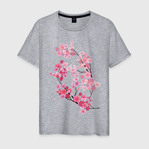 Мужская футболка Цветение вишни / Меланж – фото 1