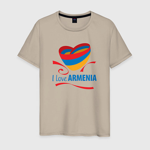 Мужская футболка Я люблю Армению / Миндальный – фото 1