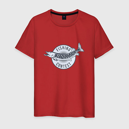 Мужская футболка Рыболовное соревнование / Красный – фото 1