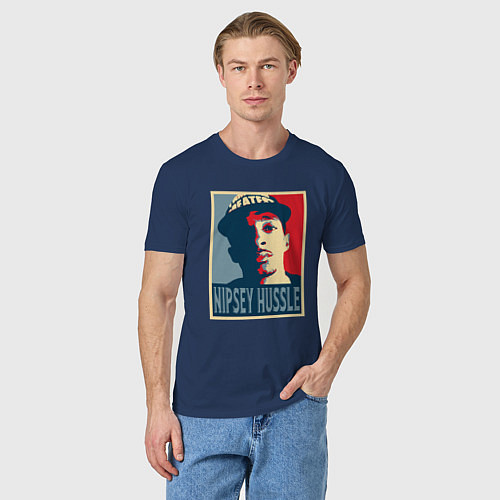 Мужская футболка Nipsey Hussle / Тёмно-синий – фото 3