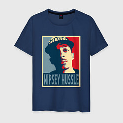 Футболка хлопковая мужская Nipsey Hussle, цвет: тёмно-синий