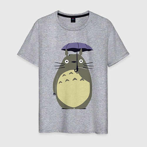 Мужская футболка Тоторо под зонтом / Меланж – фото 1